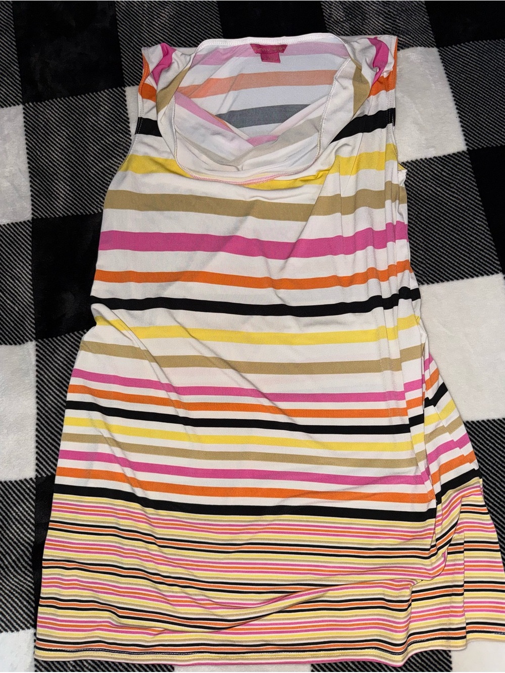 Sunny Leigh Pink, White and Peach Striped Tank